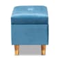 Baxton Studio Elias Sky Blue Velvet Fabric & Wood Storage Ottoman - image 4