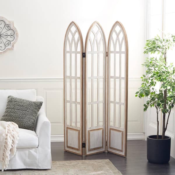 9th & Pike&#174; Farmhouse White Wood Room Divider Screen