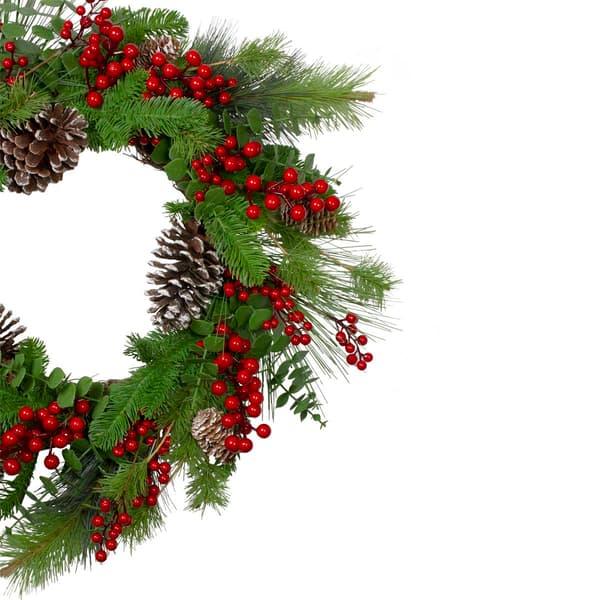 Northlight Seasonal 24in. Berries & Pinecones Christmas Wreath