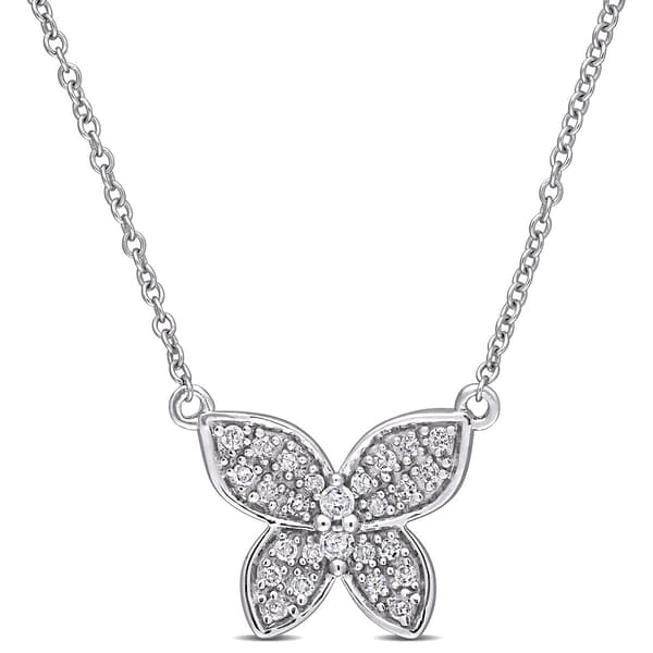 Diamond Classics&#40;tm&#41; 10kt. White Gold Butterfly Necklace