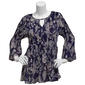 Womens Floral & Ivy 3/4 Sleeve Paisley Pleater Blouse - image 1