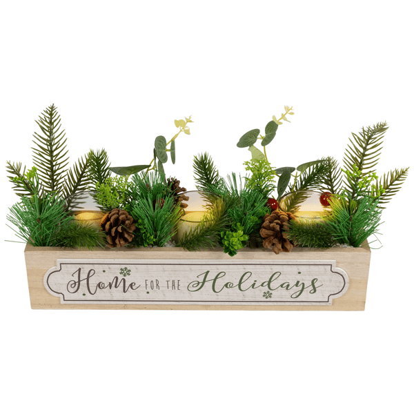 Northlight Boxed "Home For The Holidays" Christmas Candle Holders