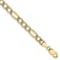 Mens Gold Classics™ 5.25mm. 14k Semi Solid Pave Figaro Necklace - image 2