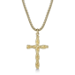 Mens Lynx Gold-Tone Ion Plated Stainless Steel Cross Pendant - image 1