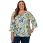 Plus Size Alfred Dunner Indigo Girls Bold Meadow Floral Blouse - image 1