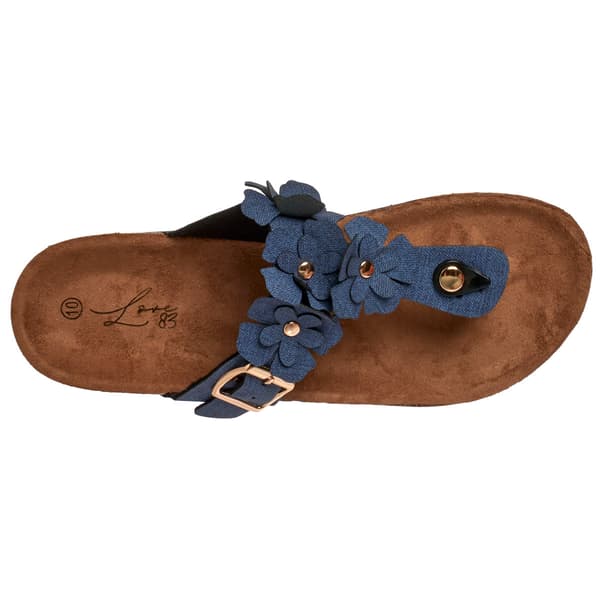 Womens Love 83 Floral Denim Thong Sandals