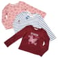 Girls (4-6x) Bkind 3pk. Paris/Floral/Stripe Long Sleeve Tops - image 2