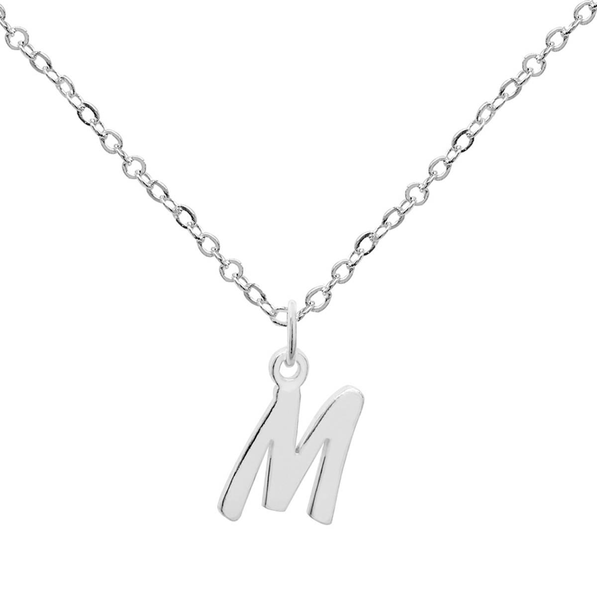 Marsala 18in. Sterling Silver Letter M Initial Pendant Necklace