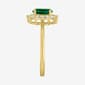 Nova Star® Lab Grown Emerald Gold over Silver Oval Halo Ring - image 3
