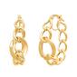 Gold Classics&#8482; Yellow Gold Hollow Oval Link Hoop Earrings - image 3