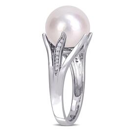 Gemstone Classics&#8482; Cultured Pearl & Diamond Ring