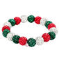 Silver Holiday Bracelet with Red & Green Crystal Beads - image 3