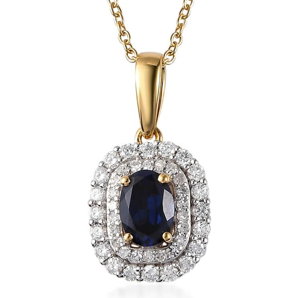 Nova Star(R) Created Sapphire & Lab Grown Diamond Pendant - image 