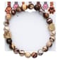 Semi-Precious Natural Stone Stretch Bracelet w/ Paw Print Bead - image 2