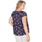 Plus Size Emaline Sapphire Serenade II Cap Sleeve Lobster Tee - image 2