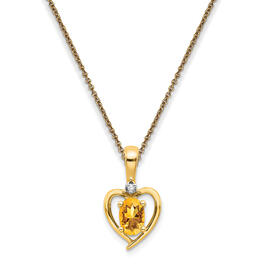 Gemstone Classics&#40;tm&#41; 14kt. Citrine Diamond Pendant Necklace