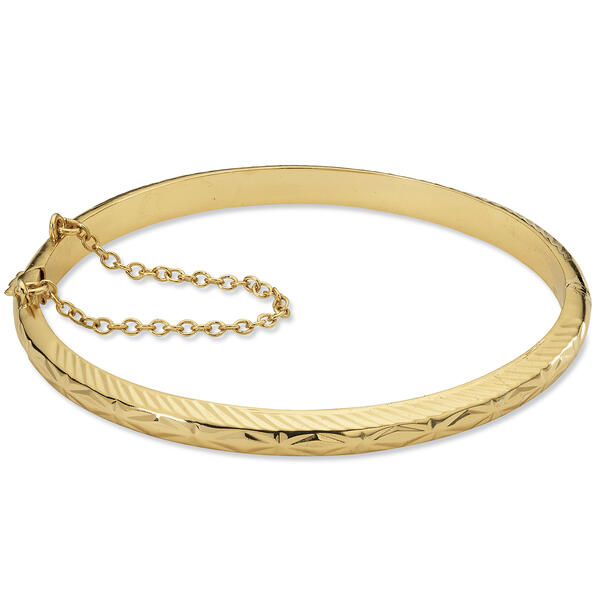 Gold Classics&#40;tm&#41; Gold over Sterling Silver Diamond Cut Bangle - image 