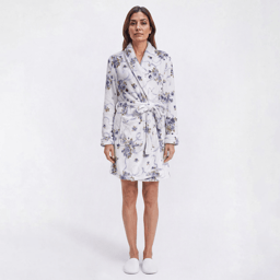 Womens Laura Ashley(R) Long Sleeve Floral Plush 36 Wrap Robe