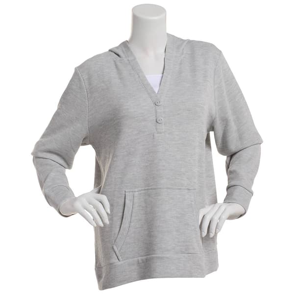 Womens Hasting & Smith Long Sleeve Solid Two In One Hoodie Tee
