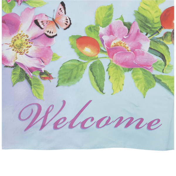 Northlight Welcome Hummingbird Floral Outdoor House Flag