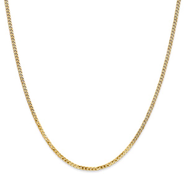 Gold Classics&#8482; 2.2mm. 14kt. Gold Beveled Curb Chain Bracelet