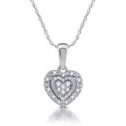 Diamond Classics(tm) Sterling Silver 1/10ctw. Heart Pendant