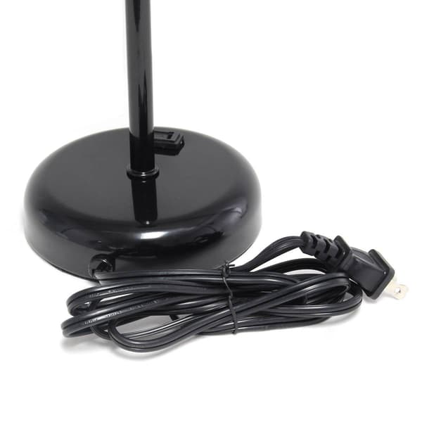 LimeLights Black Stick Lamp w/Charging Outlet & Shade - Set of 2
