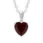 Sterling Silver Garnet Heart Pendant - image 1