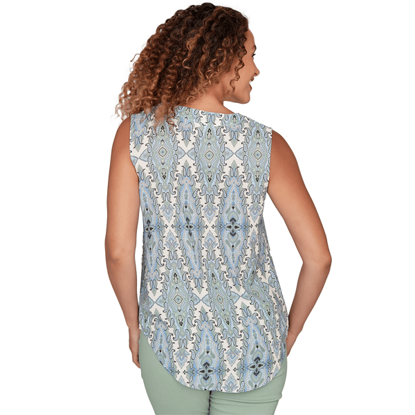 Womens Emaline Seabreeze Essence Sleeveless Paisley Blouse