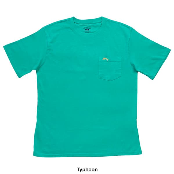 Mens Joe Marlin Perfect Storm Short Sleeve Pocket Tee with Fish