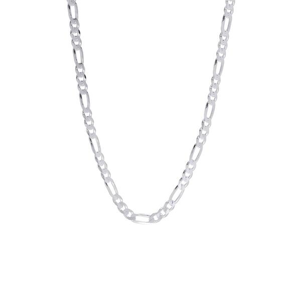 22in. Sterling Silver Figaro Chain Necklace - image 