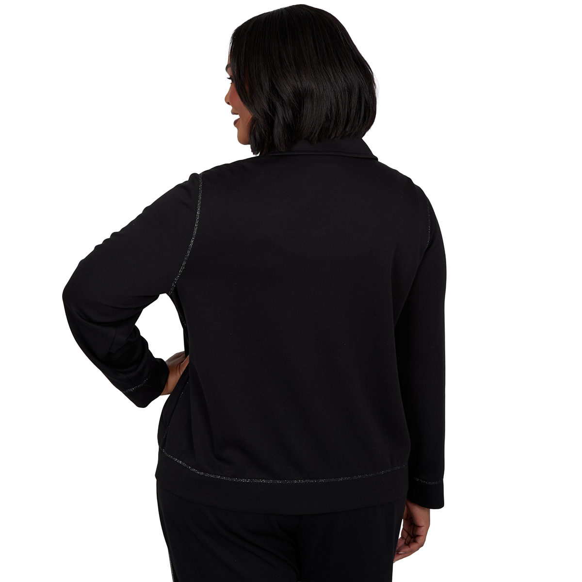 Plus Size Alfred Dunner Weekend Warrior Grommet Zip Front Jacket