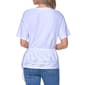 Womens Nautica Short Sleeve Mixed Media Eyelet Blouse - image 2