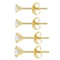 10kt. Yellow Gold CZ 4pr. Stud Earrings - image 2