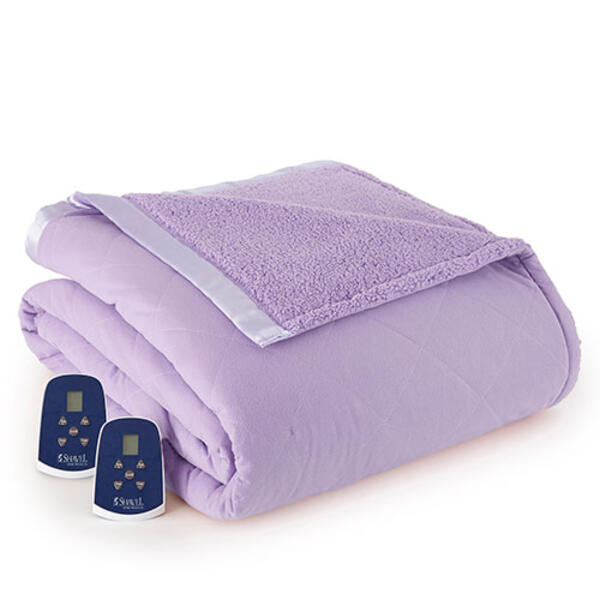 Micro Flannel&#40;R&#41; Sherpa Amethyst Electric Blanket - image 