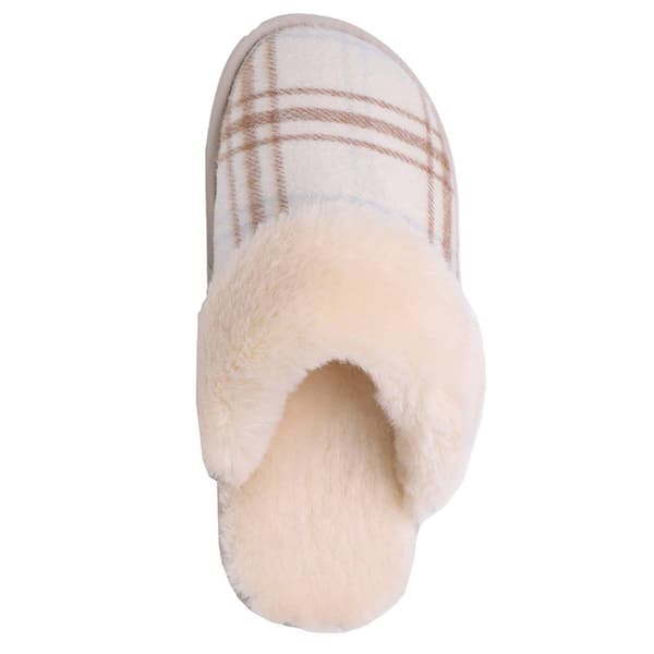 Womens LAMO Sheepskin Scuff Plaid Slippers