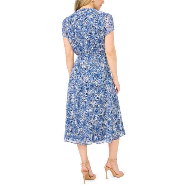Petite MSK Short Sleeve Chiffon Pintuck Midi Dress