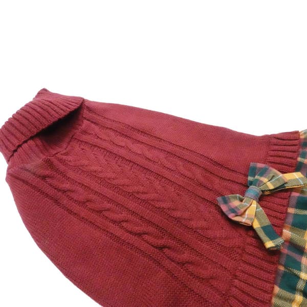 Best Furry Friends Cider Plaid Pet Sweater Dress