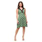 Womens 24/7 Comfort Apparel Brown & Green Collared Mini Dress - image 1