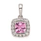 Pure Fire 14kt. White Gold Lab Created Pink Sapphire Halo Pendant - image 1