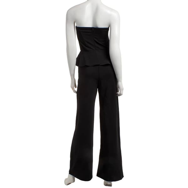 Juniors Madden Girl Strapless Peplum Jumpsuit With Gold Buttons