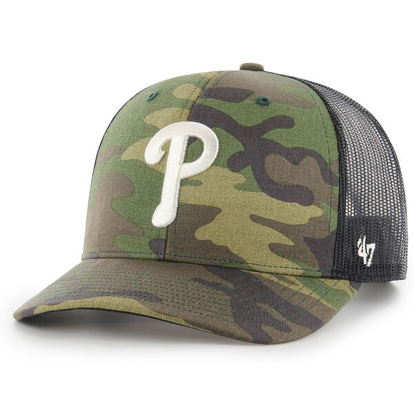 Mens ''47 Brand Camo Philadelphia Phillies Trucker Hat - image 