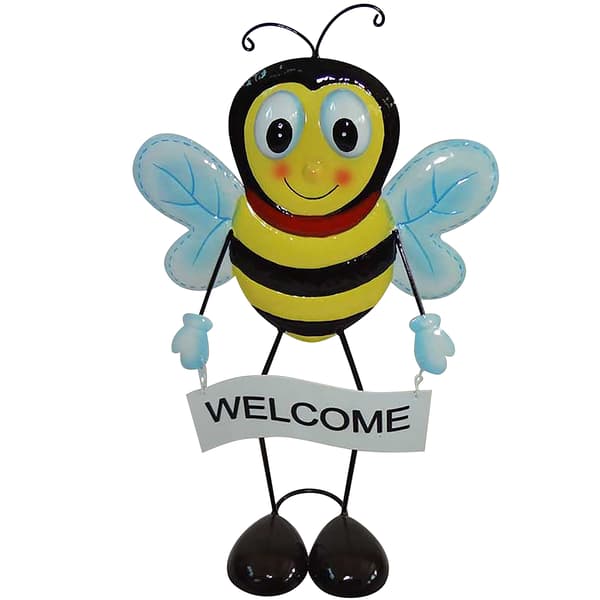 Metal Bee with a Welcome Sign - image 
