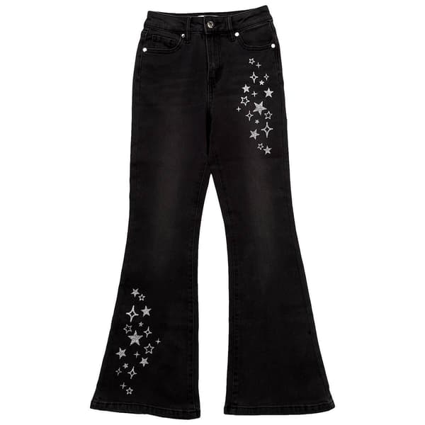 Girls &#40;7-14&#41; YMI&#40;R&#41; 5 Pocket Flared Shimmer Star Jeans - image 