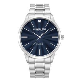 Mens Kenneth Cole&#40;R&#41; Stainless Steel Blue Dial Watch - KCWGG2122905