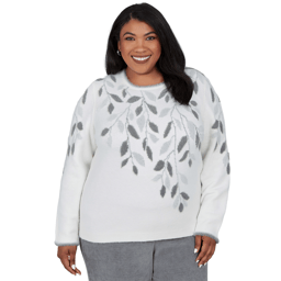 Plus Size Alfred Dunner Vail Falling Winter Leaves Sweater