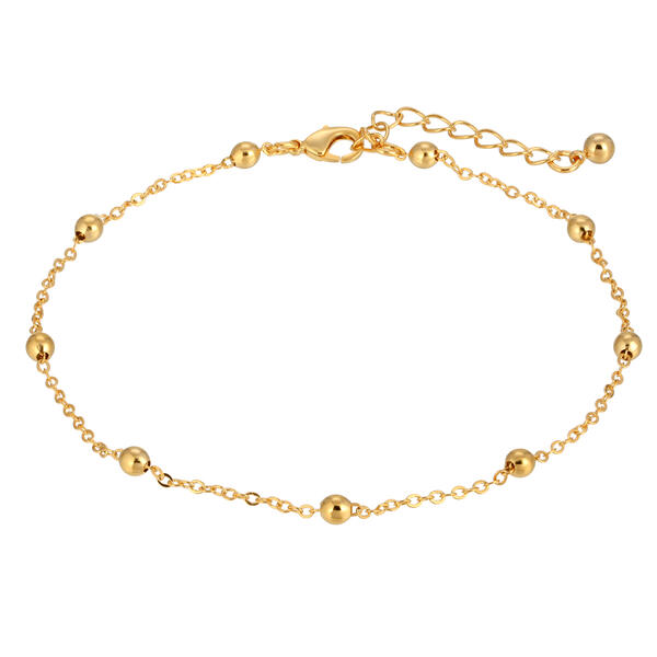 1928 Gold Tone Twisted Chain Anklet - image 