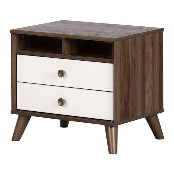 South Shore Yodi Natural Walnut 2-Drawer Nightstand - image 