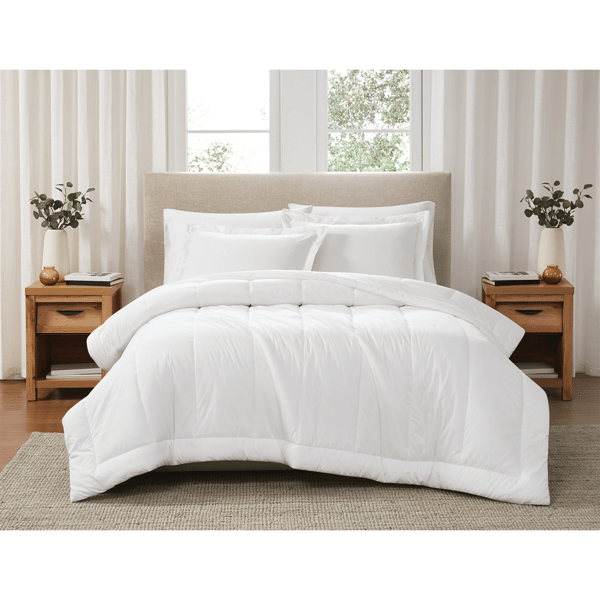 Brooklyn Loom Solid Cotton Percale 3pc. Comforter Set - image 