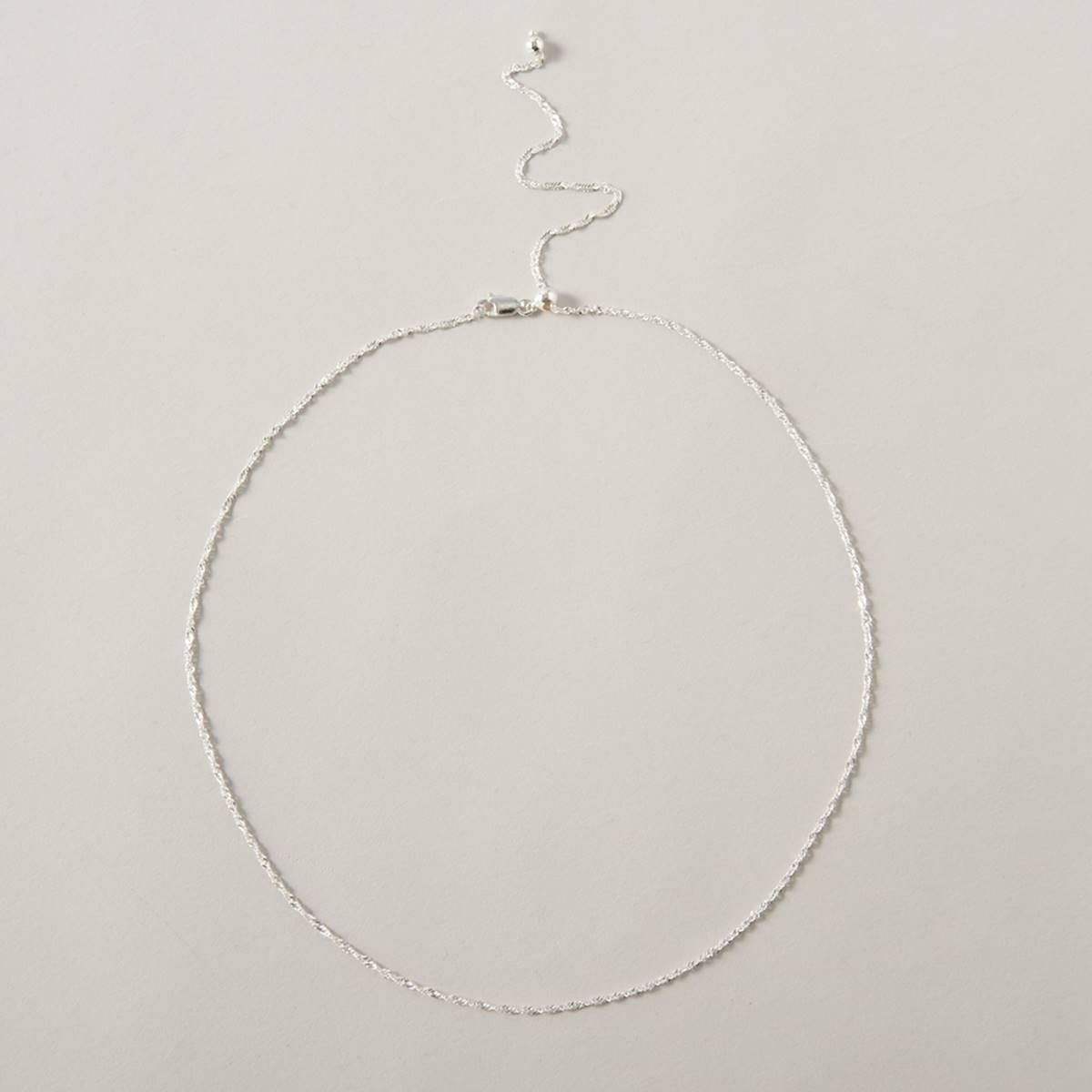 Adjustable Sterling Silver Singapore Chain Necklace